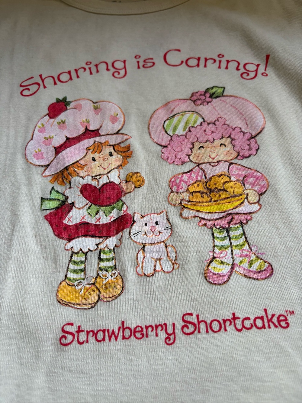 Strawberry Shortcake Cream Graphic Women’s Tops - Picture 8 of 9